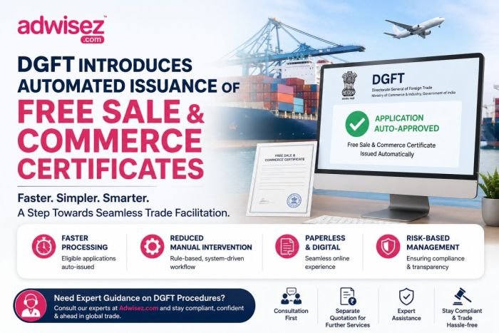 DGFT Introduces Automated Issuance of Free Sale and Commerce Certificates: What Exporters Need to Know